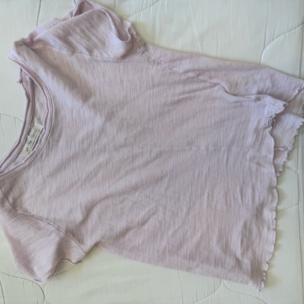 Free People Purple Fitted Crop T-Shirt